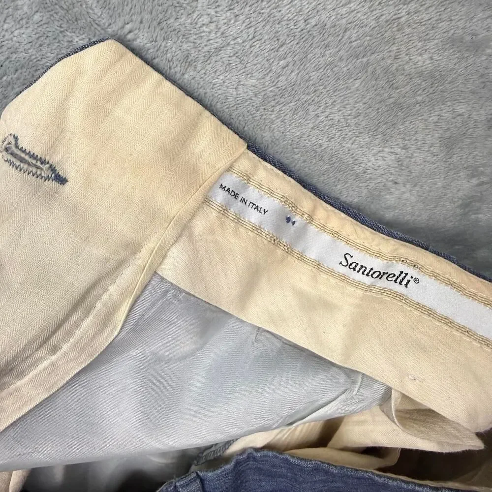 Santoni Men's Blue and Navy Trousers